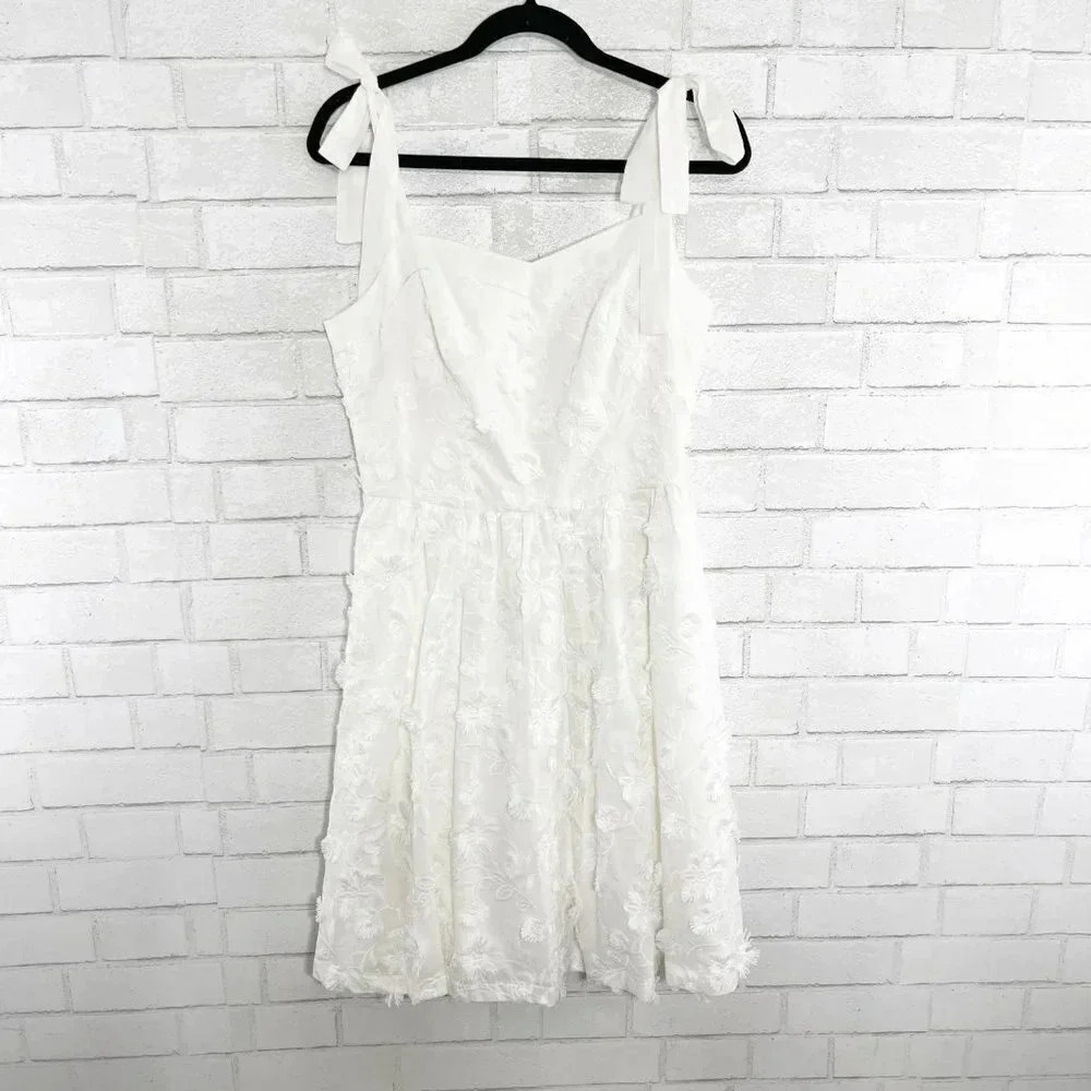 Gal Meets Glam for Anthropologie White Boho Trudy Embroidered Dress Size 10 - Picture 3 of 13